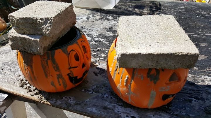 abbora de concreto para outono e halloween