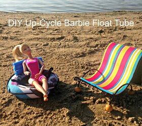 Re-purposing Old Swim Trunks Into a Barbie Doll Float Tube for Lake