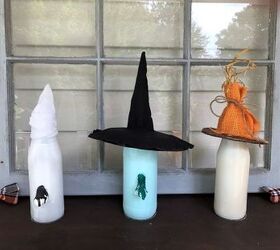 recyling glass bottles into halloween decor part 2