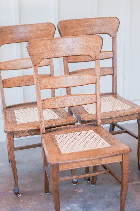 easy diy wood cane dining chair makeover