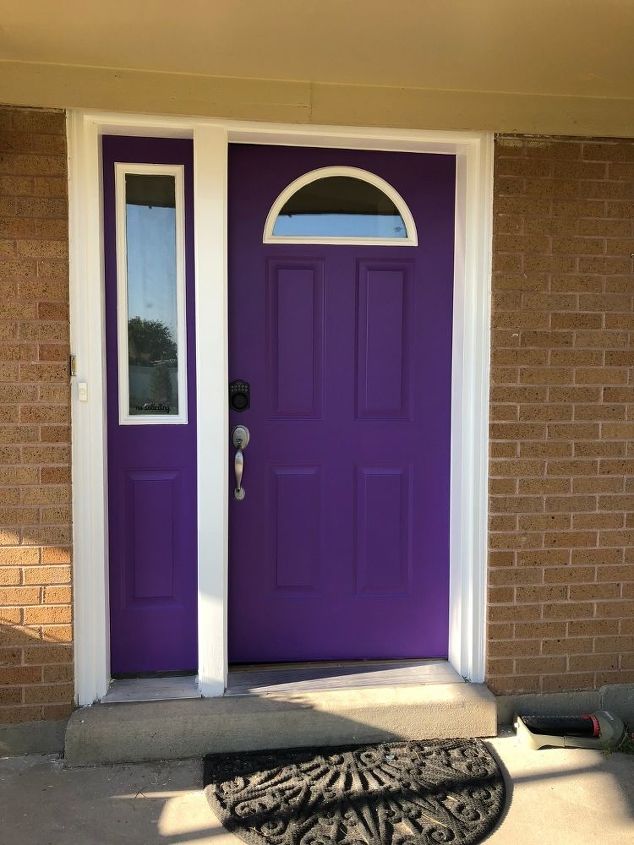 Purple Dream Hometalk I Repainted The Trim White With A Coats Of Outdoor Paint And It Is Whole New Door Purple Dream