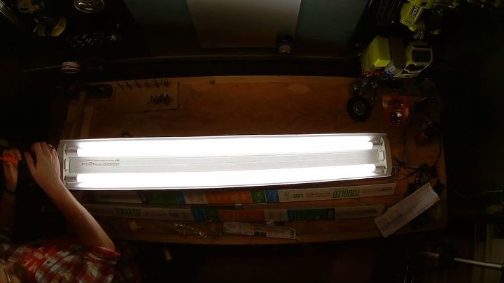 retrofitting a florescent shop light with led tubes
