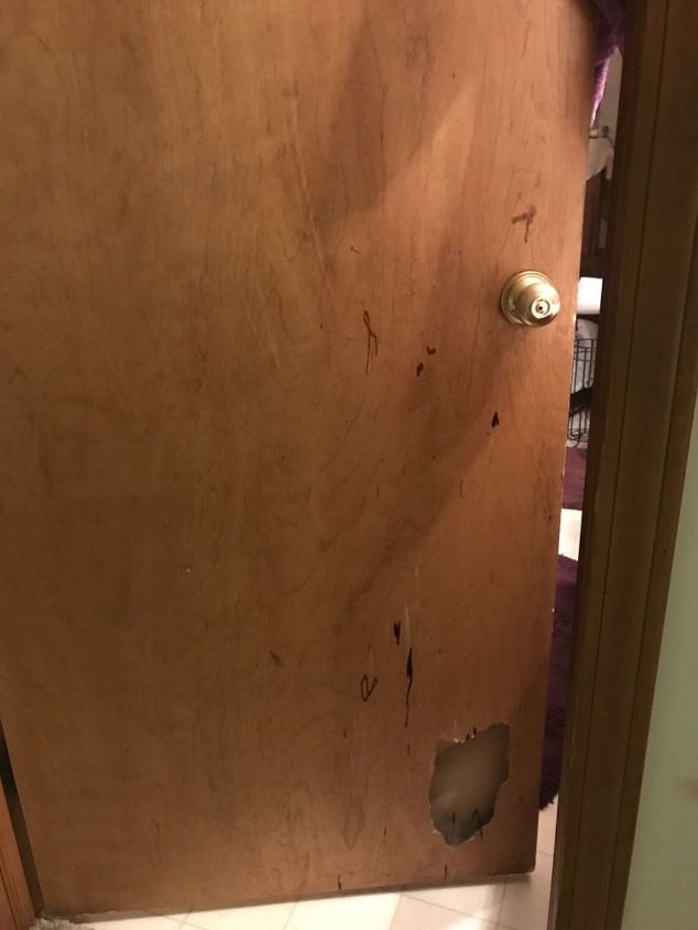 how do i fix a broken piece of wood from a hollow door