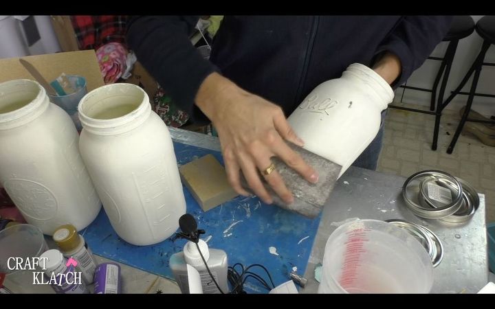 manualidad con chalk paint mason jar proyecto diy