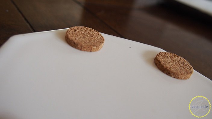 how to make a tile into a coaster with cork