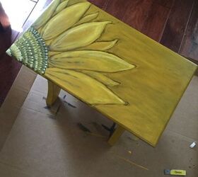 pottery barn bench makeover sunflower