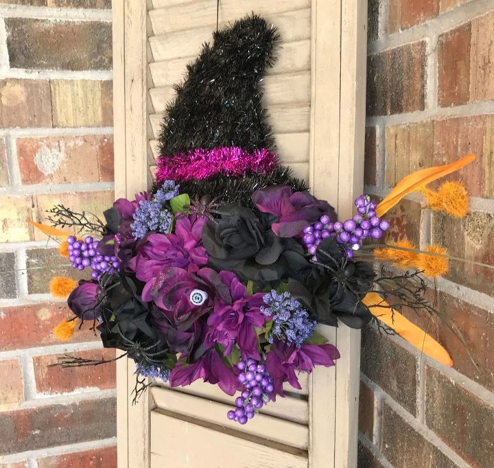 floral witch hat wreath