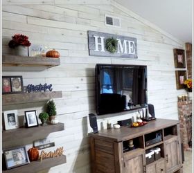 diy weathered white wood plank wall