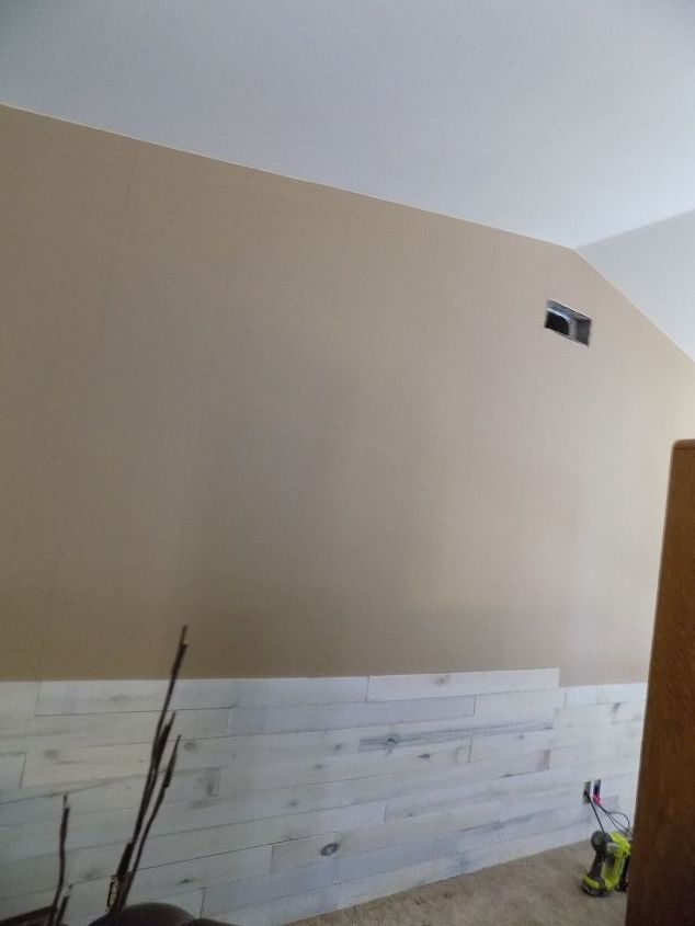 diy weathered white wood plank wall