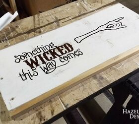 something wicked this way comes wooden sign for halloween decor