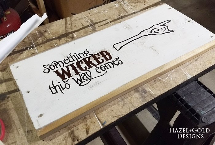 something wicked this way comes wooden sign for halloween decor