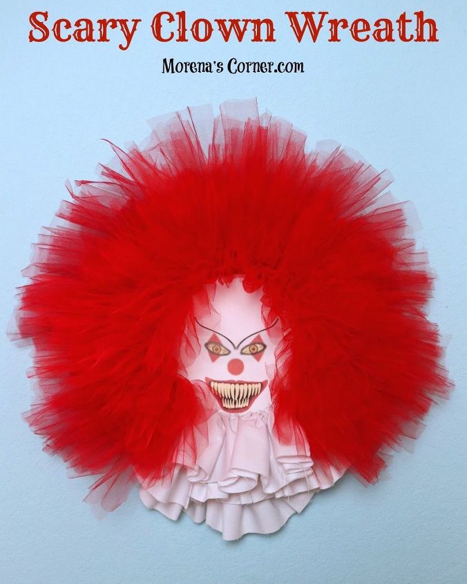 s 17 halloween decorations that ll make your neighbors giggle, Scary Clown Wreath