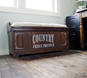 how i added a country fresh produce stencil to my old bench