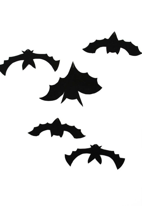decorao de halloween com morcegos pendurados