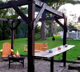 pergola seating for cookouts campfires