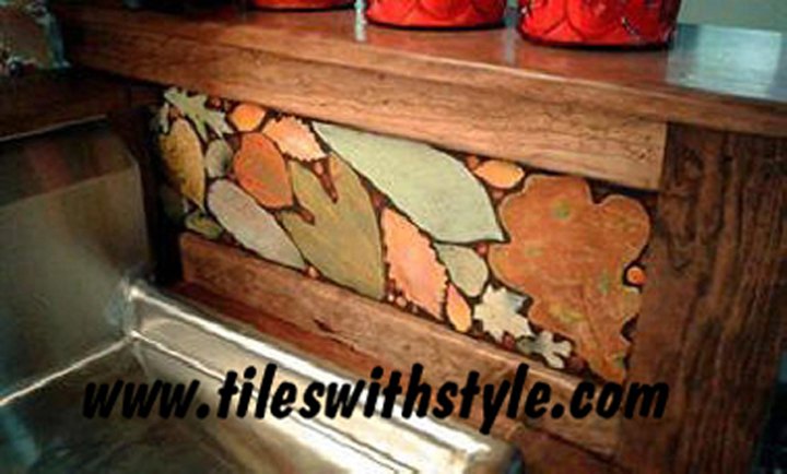 bathroom mosaic handmade tile oasis, Dark brown grout brings out the colors