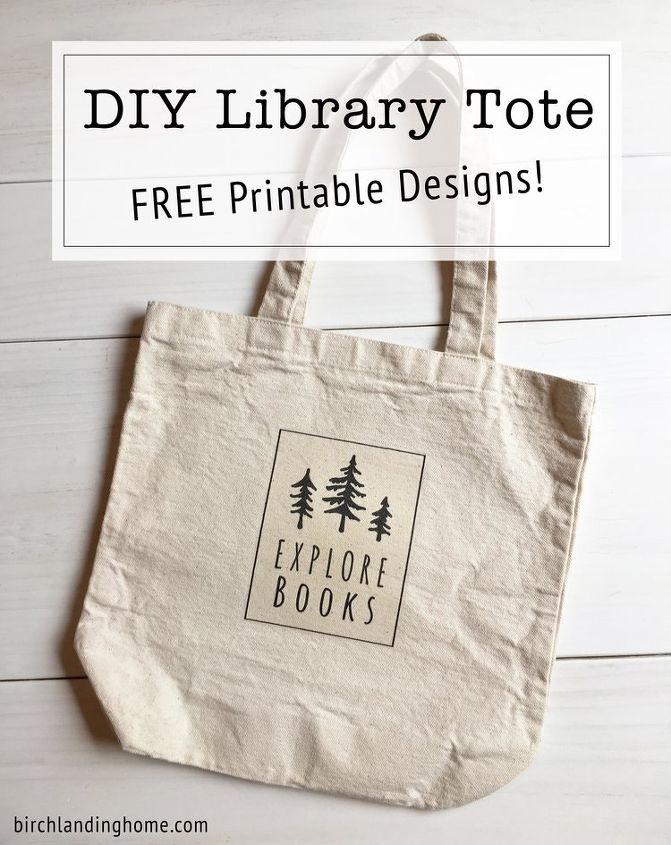 diy library tote bag free printables for iron on transfer