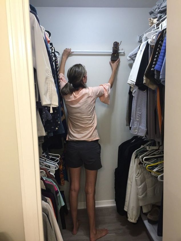 small closet organization ideas with curtain rods