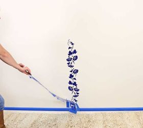 diy floral accent wall with stencils