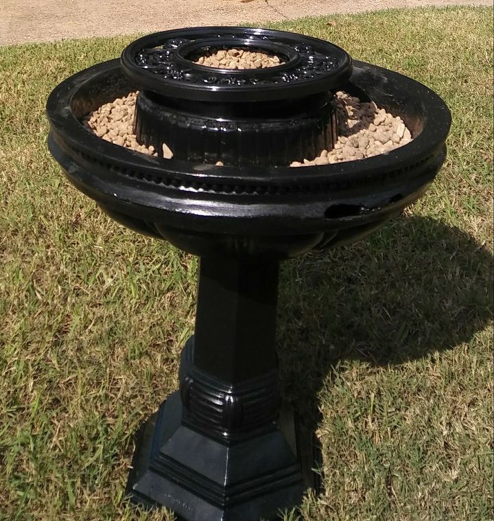 q how can i enhance my old cement bird bath