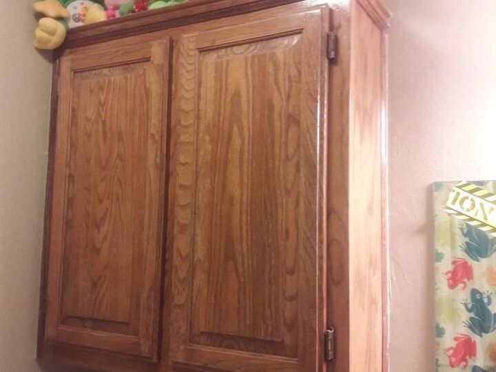 q how can i update or clean up these old bathroom cabinets