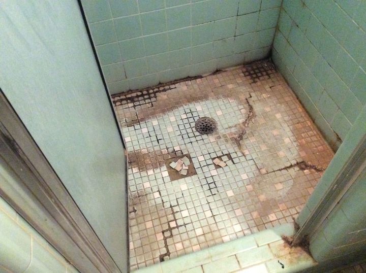 q how to re tile shower floor