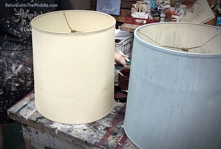 diy how to style a lampshade makeover, Before and after colors