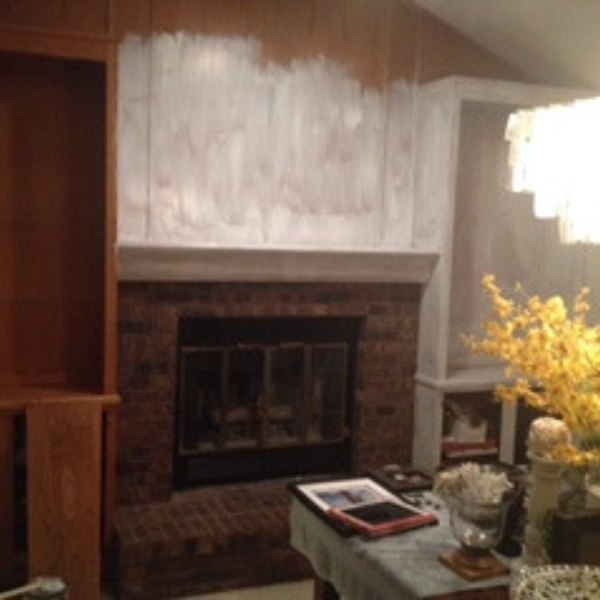 built in and fireplace makeover