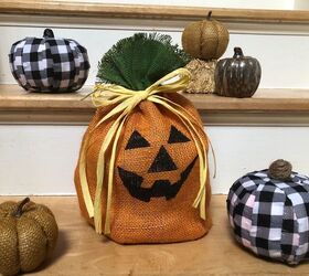 Handmade Halloween - Burlap Jack O Lantern