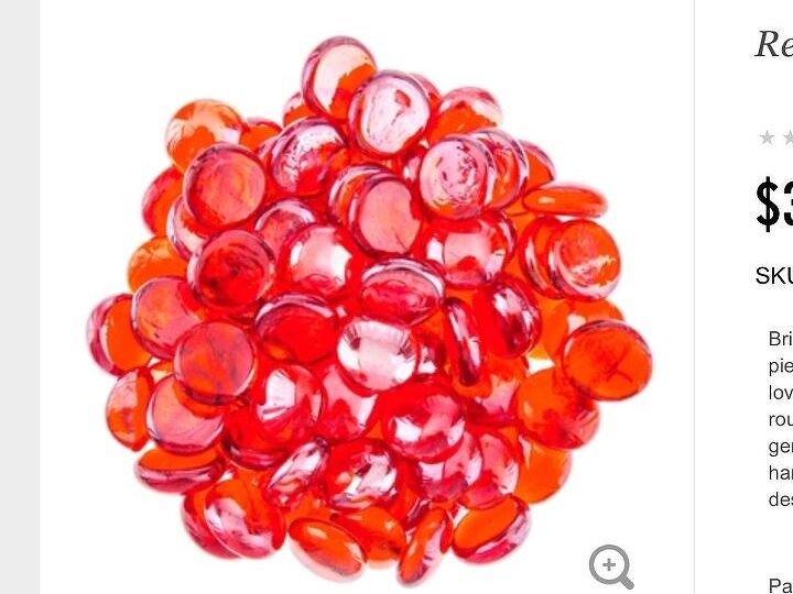 q where to find glass gems that are actual red glass and not coated