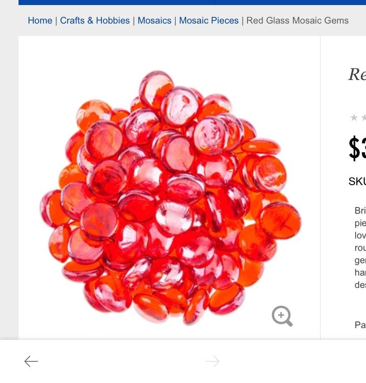 q where to find glass gems that are actual red glass and not coated