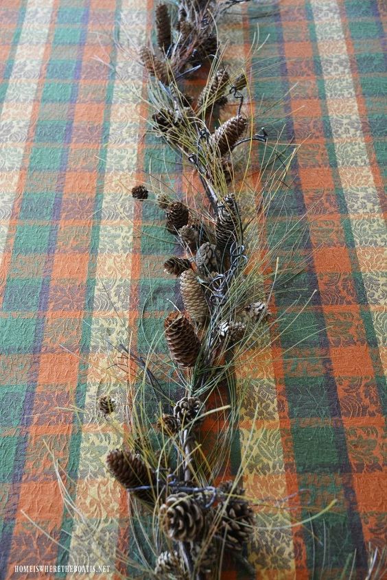 transform a christmas garland into a fall table runner and centerpiece