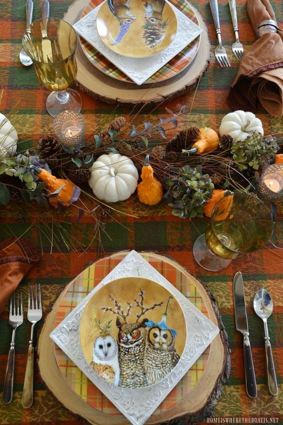 transform a christmas garland into a fall table runner and centerpiece