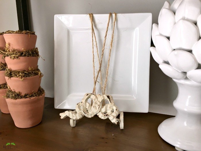 diy quick wall art with twine wrapped plates