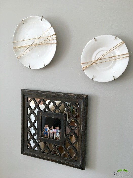 diy quick wall art with twine wrapped plates