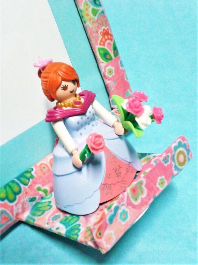 marco de fotos de cenicienta princesa playmobil en tonos rosa y azul