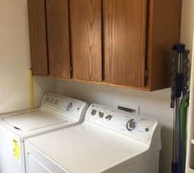 roll out broom storage and small update to my laundry room, Space between the shelving and the dryer