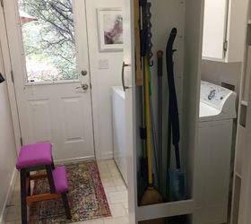 roll out broom storage and small update to my laundry room, Rolling broom closet open