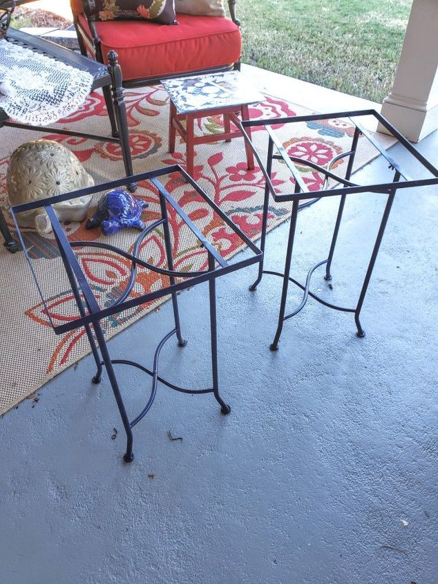 underside decoupage glass patio tables