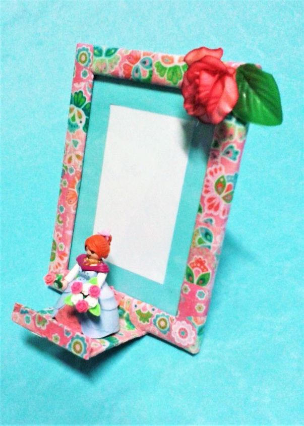 cinderella photo frame princess playmobil in shades of pink and blue