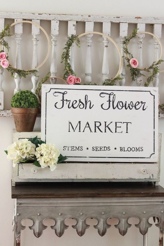 cartaz diy do mercado de flores frescas