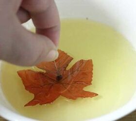 Dip a faux fall leaf in soap to make this dreamy & surprising gift idea