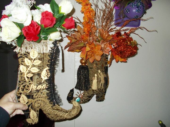 dollartree witch boot into victorian boot wall display