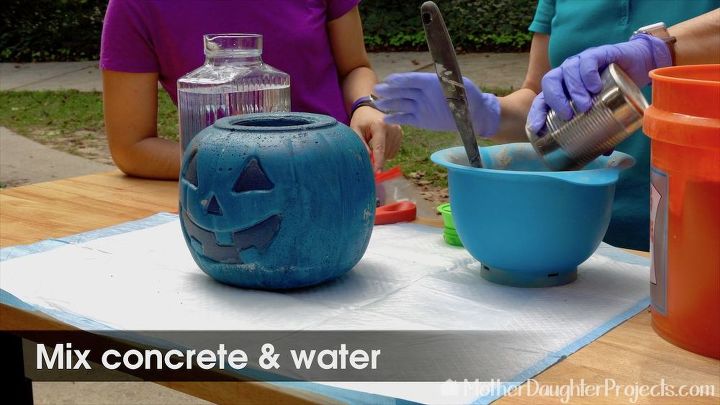 how to make a creepy concrete pumpkin