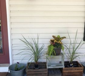 wooden crates as fall planters front door porch refresh