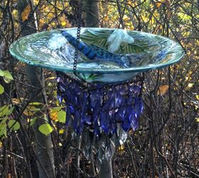 DIY Up-Cycled Blue Jay Bird-Feeder or Bird-Bath