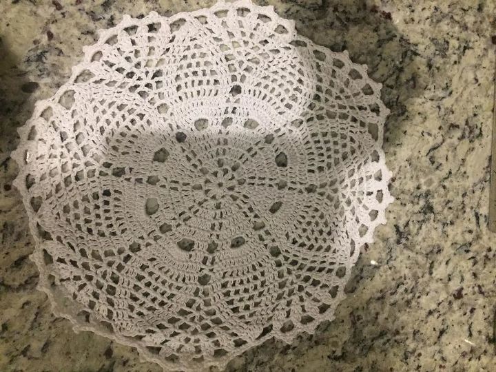 inexpensive halloween project to do with the little ones, You need a 8 10 inch crochet doily
