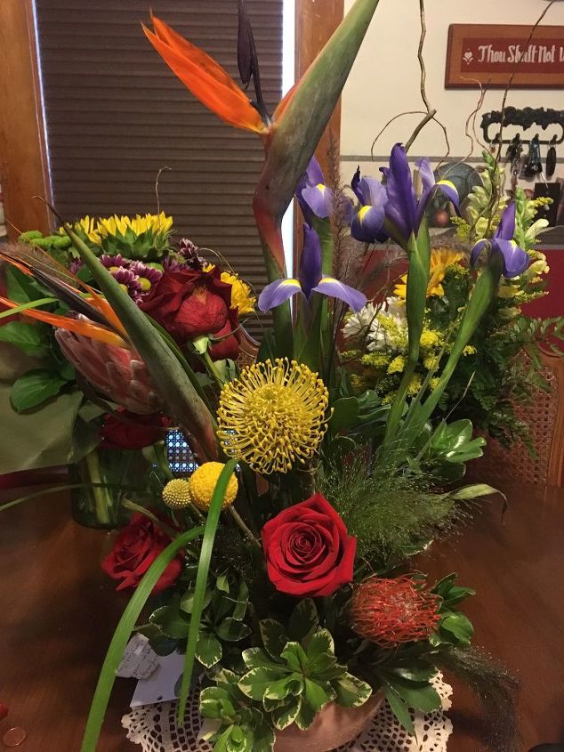 memorial using flowers from dads funeral