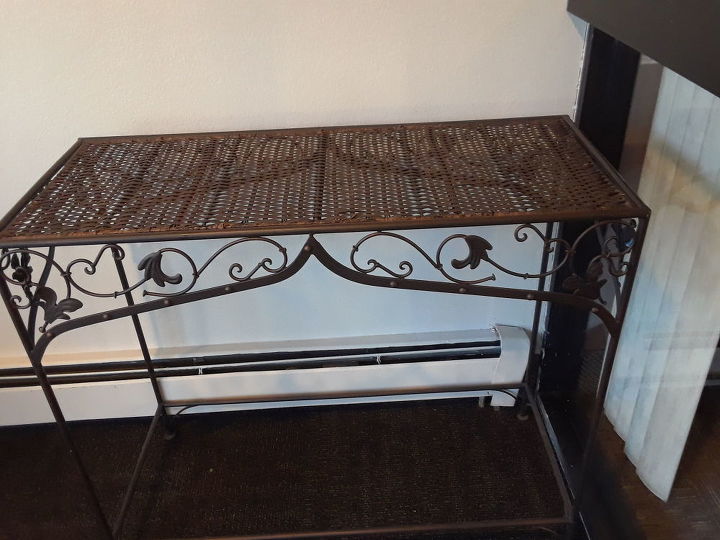 q how can i update this metal and cane top table