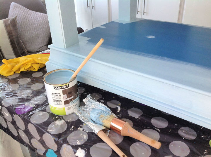 revitalise your furniture with a quick colour change, Putting on the 1st coat of paint